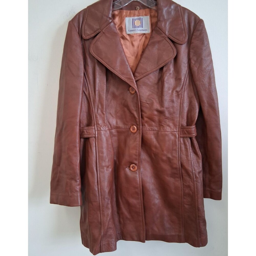 Vintage 70s Lantry Leathers Made in Canada Brown Leather Jacket Size Large